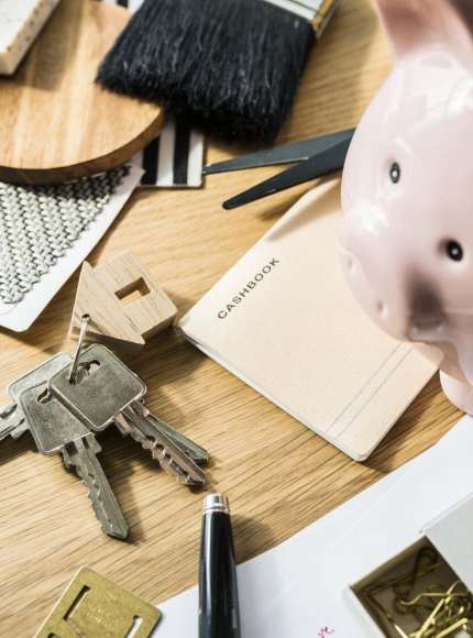 Flat lay of real estate concept